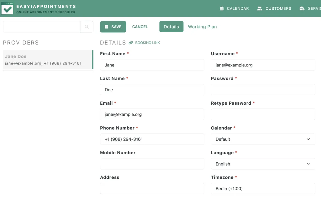 Easyappointments test user 1024x638