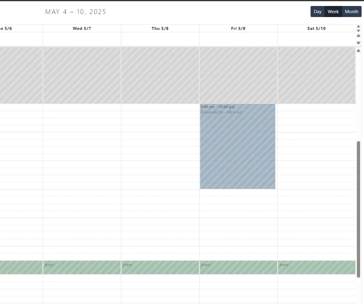 unavailability-event-screenshot