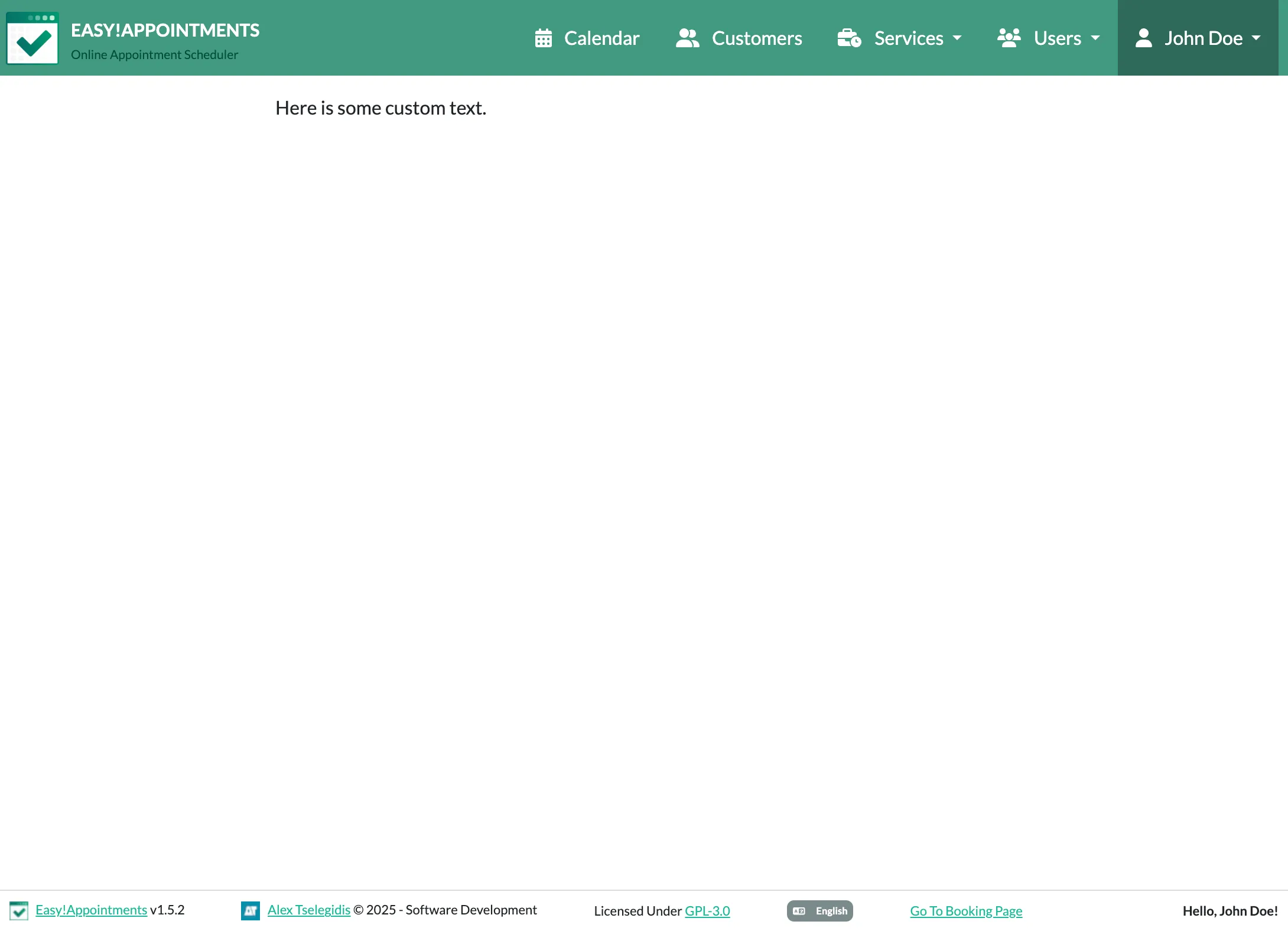 Custom content page screenshot